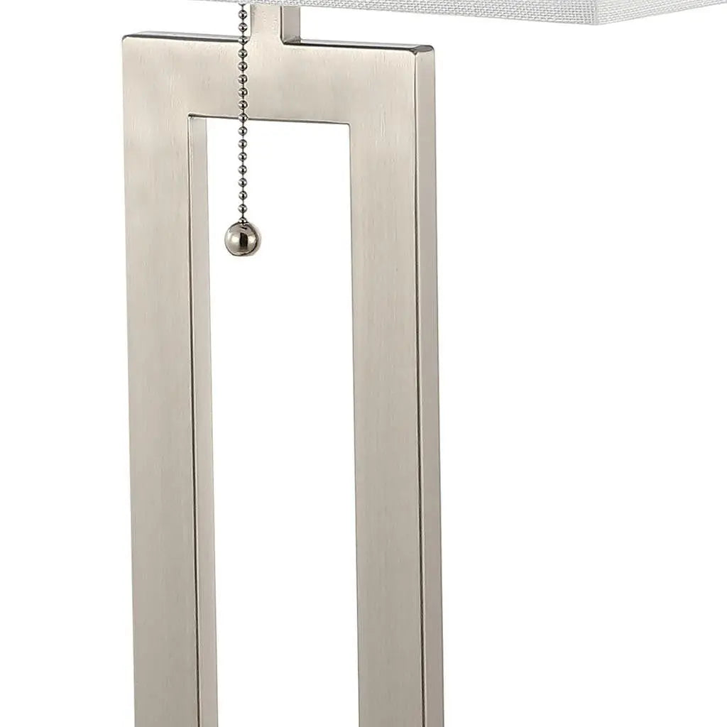 Set of Two 29" Nickel Table Lamps With Shades Homeroots Lighting
