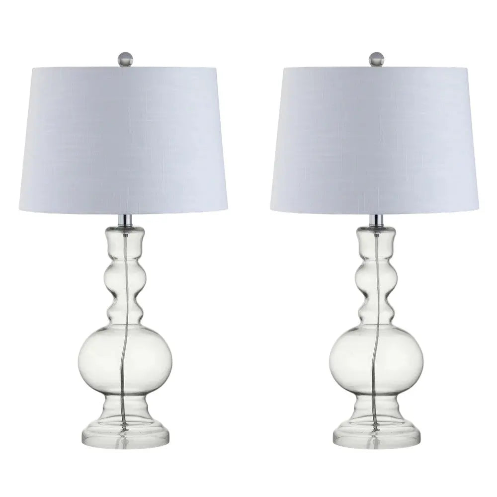 Set of Two 29" Silver Novelty Table Lamps With Drum Shades Homeroots Lighting