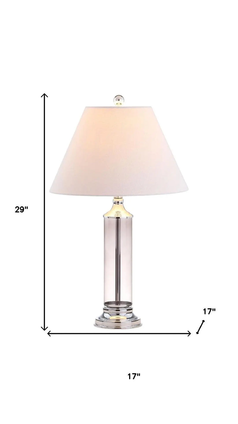 Set of Two 29" Silver Novelty Table Lamps With Empire Shades Homeroots Lighting