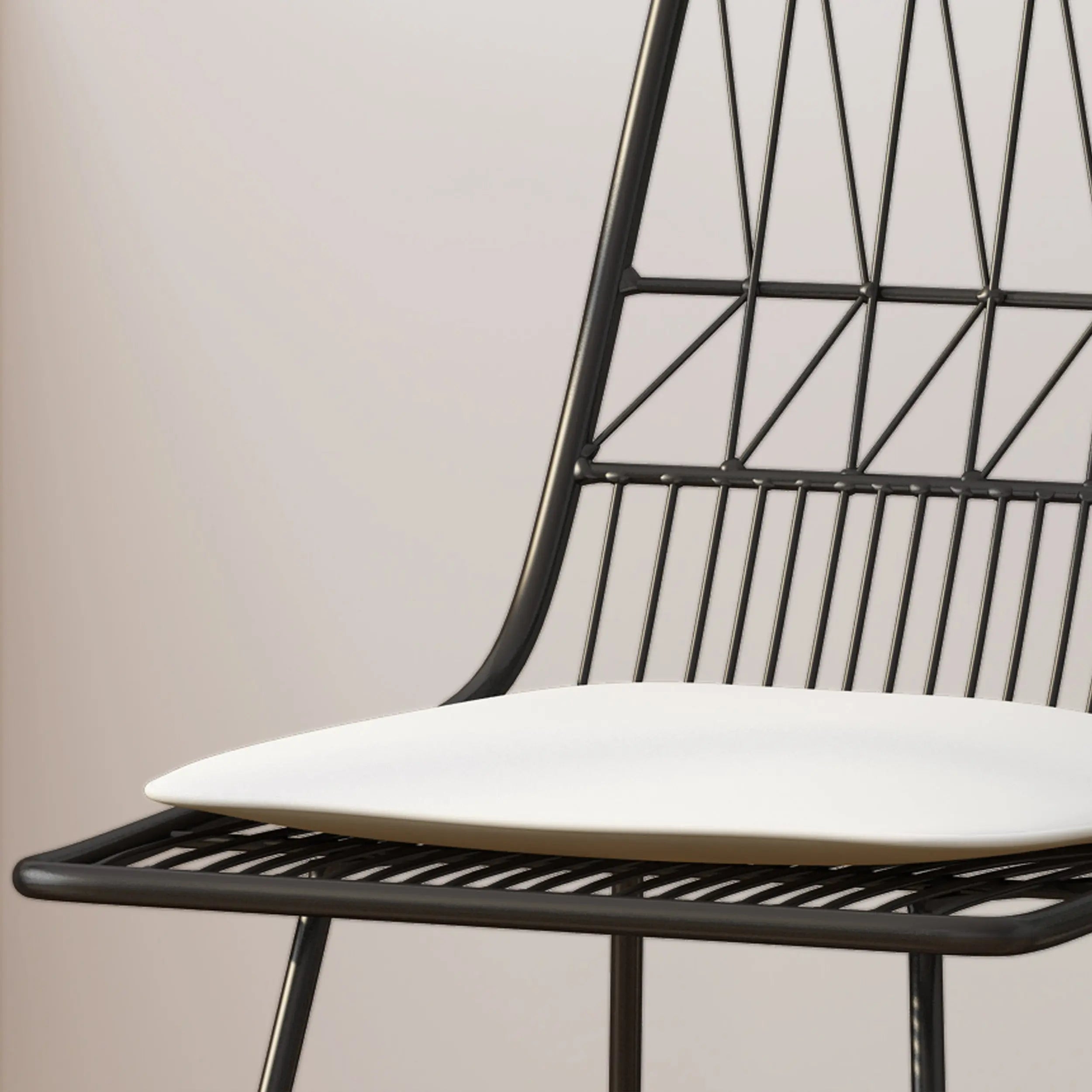 Set of Two 30" Black Iron Outdoor Bar Height Chairs Homeroots Outdoor