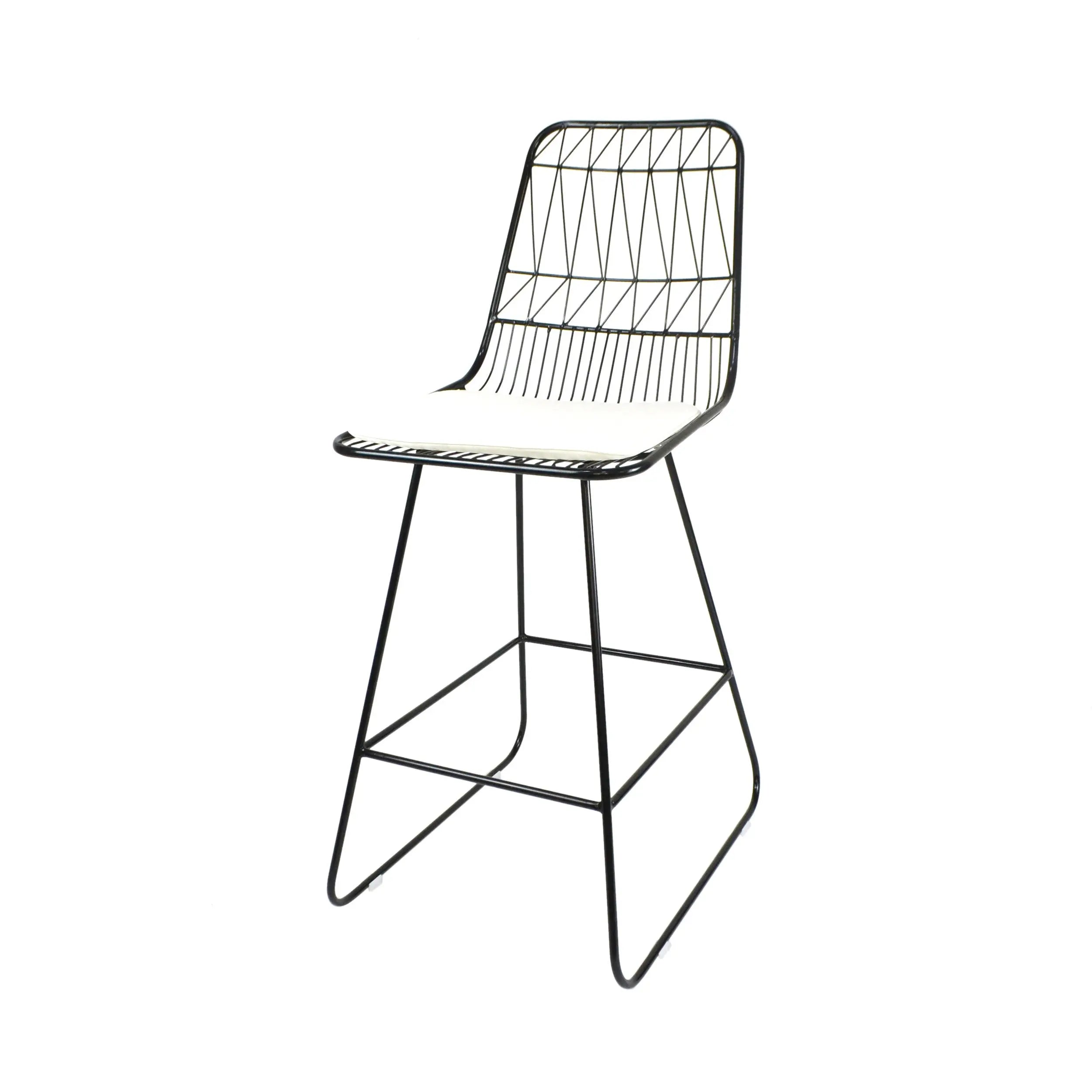 Set of Two 30" Black Iron Outdoor Bar Height Chairs Homeroots Outdoor