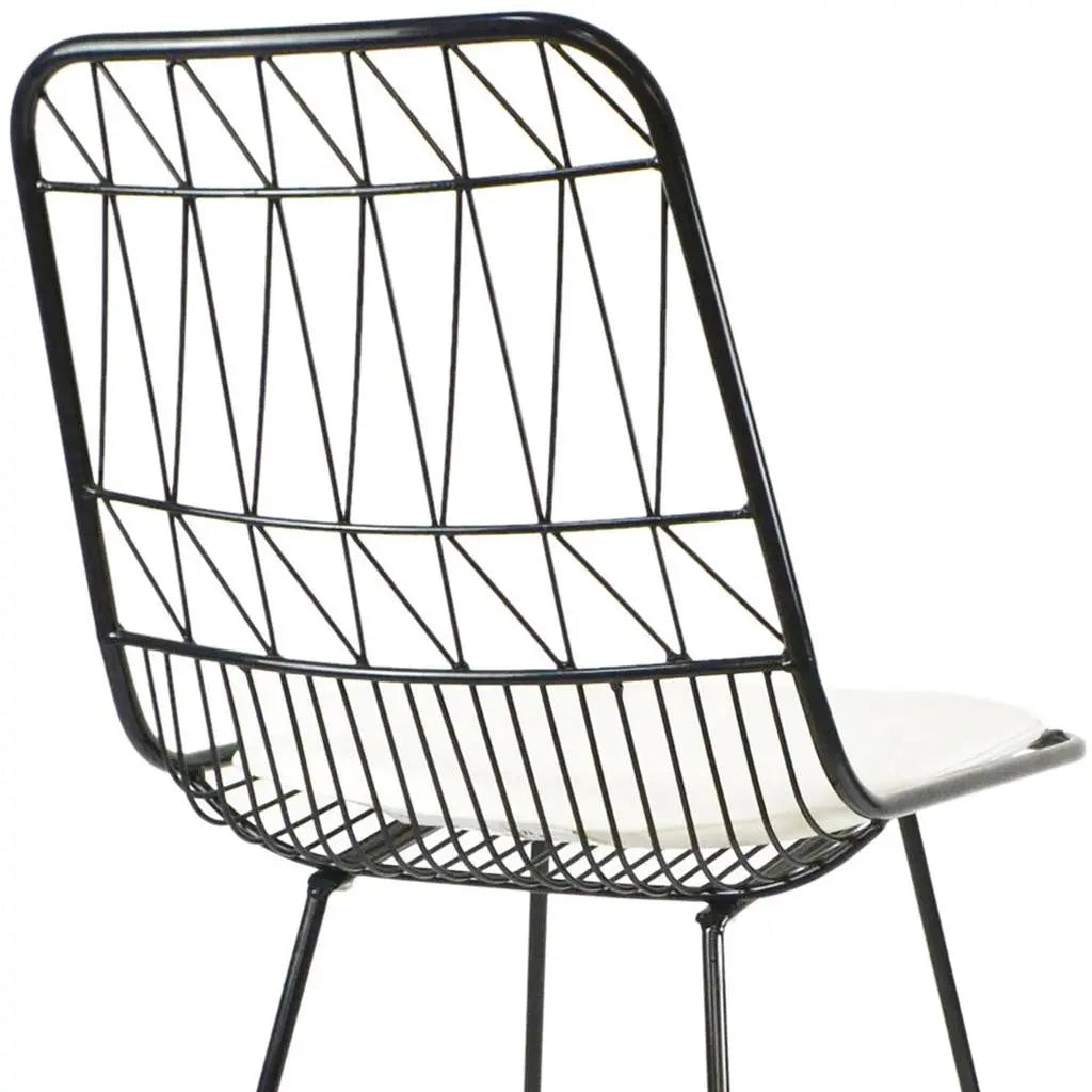Set of Two 30" Black Iron Outdoor Bar Height Chairs Homeroots Outdoor