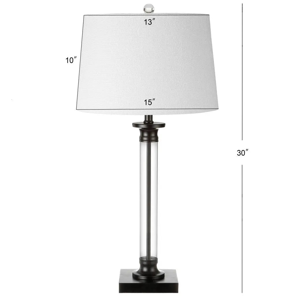 Set of Two 30" Black Table Lamps With Drum Shades Homeroots Lighting