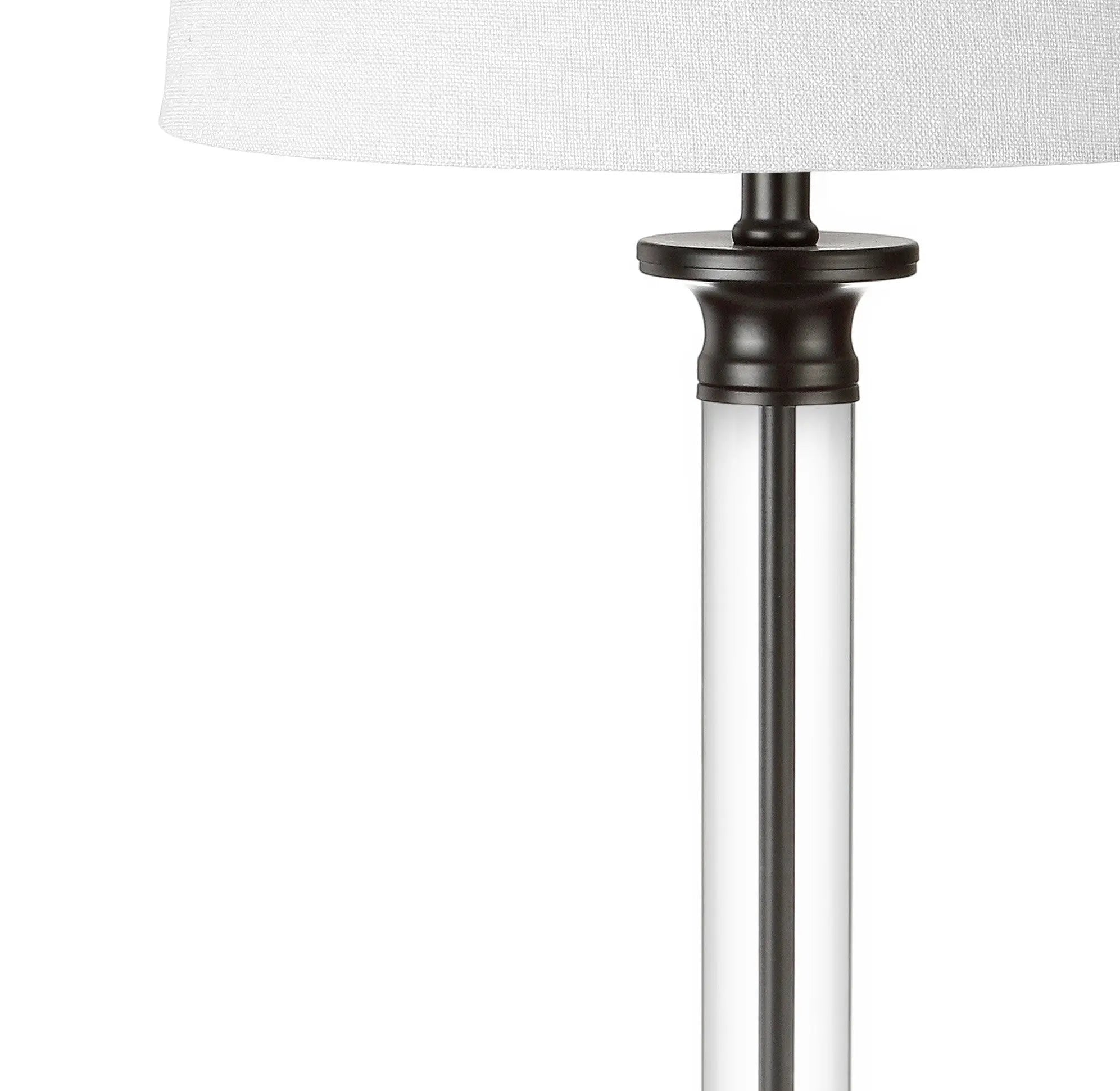 Set of Two 30" Black Table Lamps With Drum Shades Homeroots Lighting