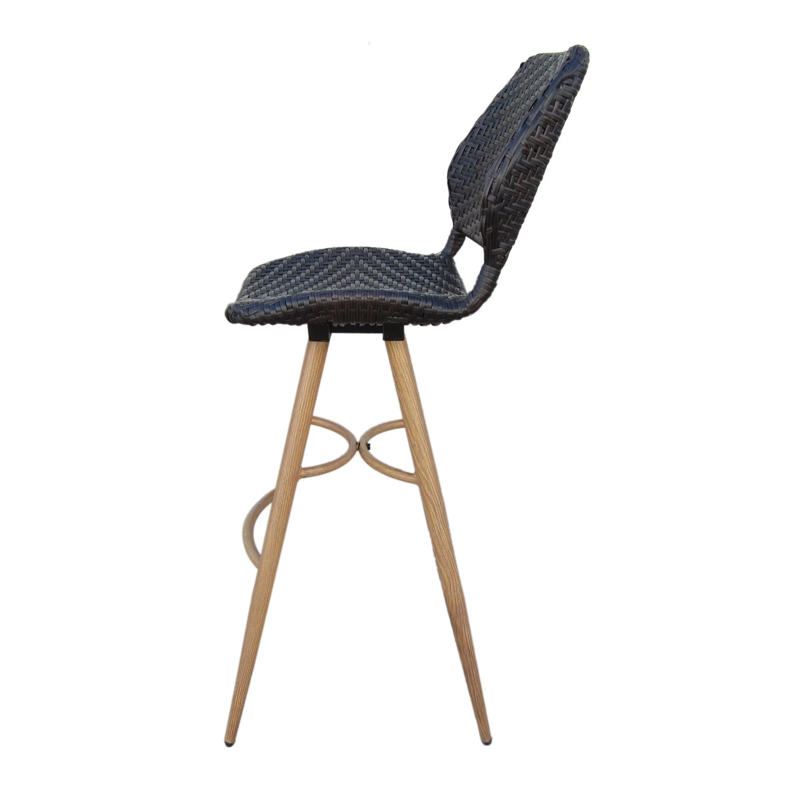 Set of Two 30" Brown Iron Outdoor Bar Height Chairs Homeroots Outdoor