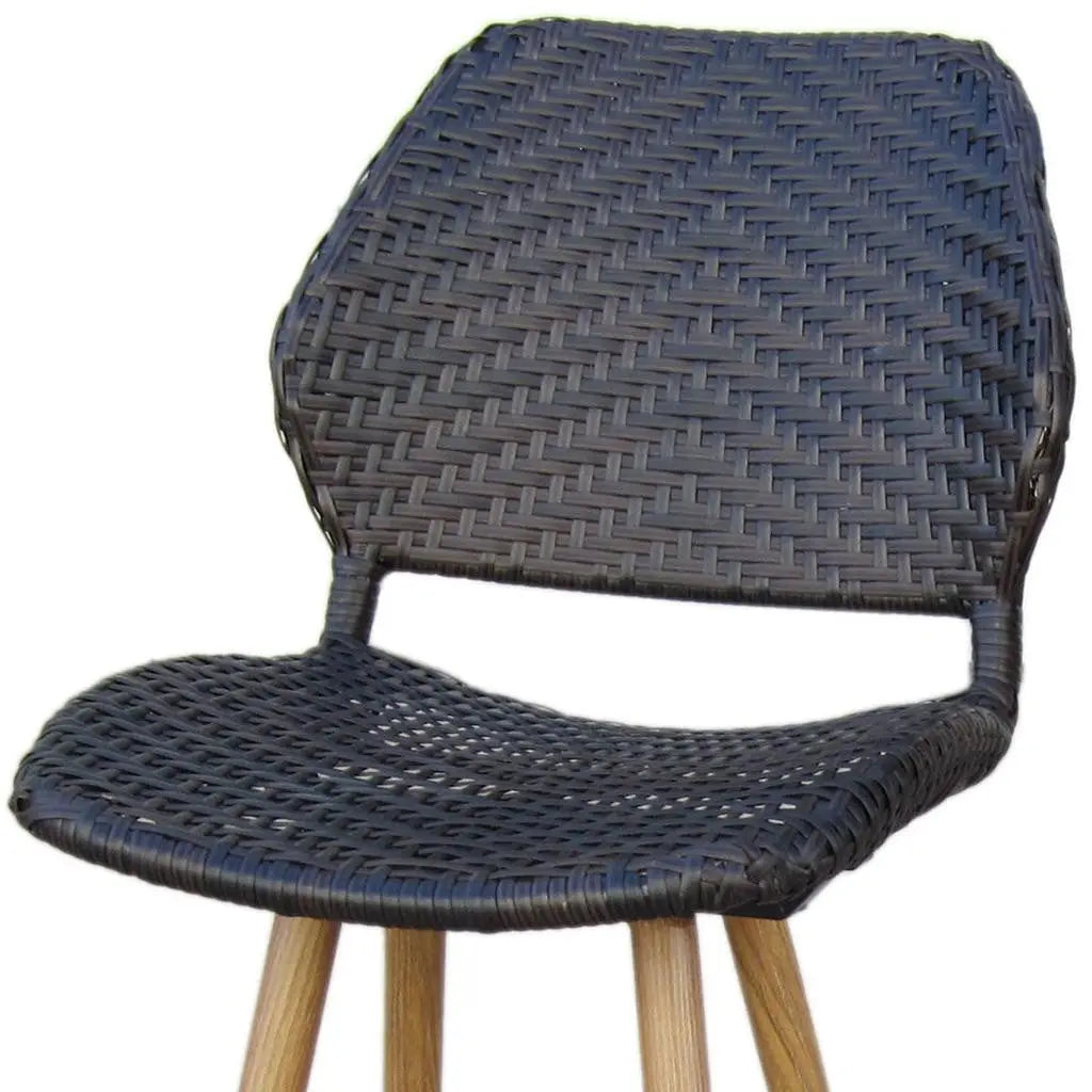 Set of Two 30" Brown Iron Outdoor Bar Height Chairs Homeroots Outdoor