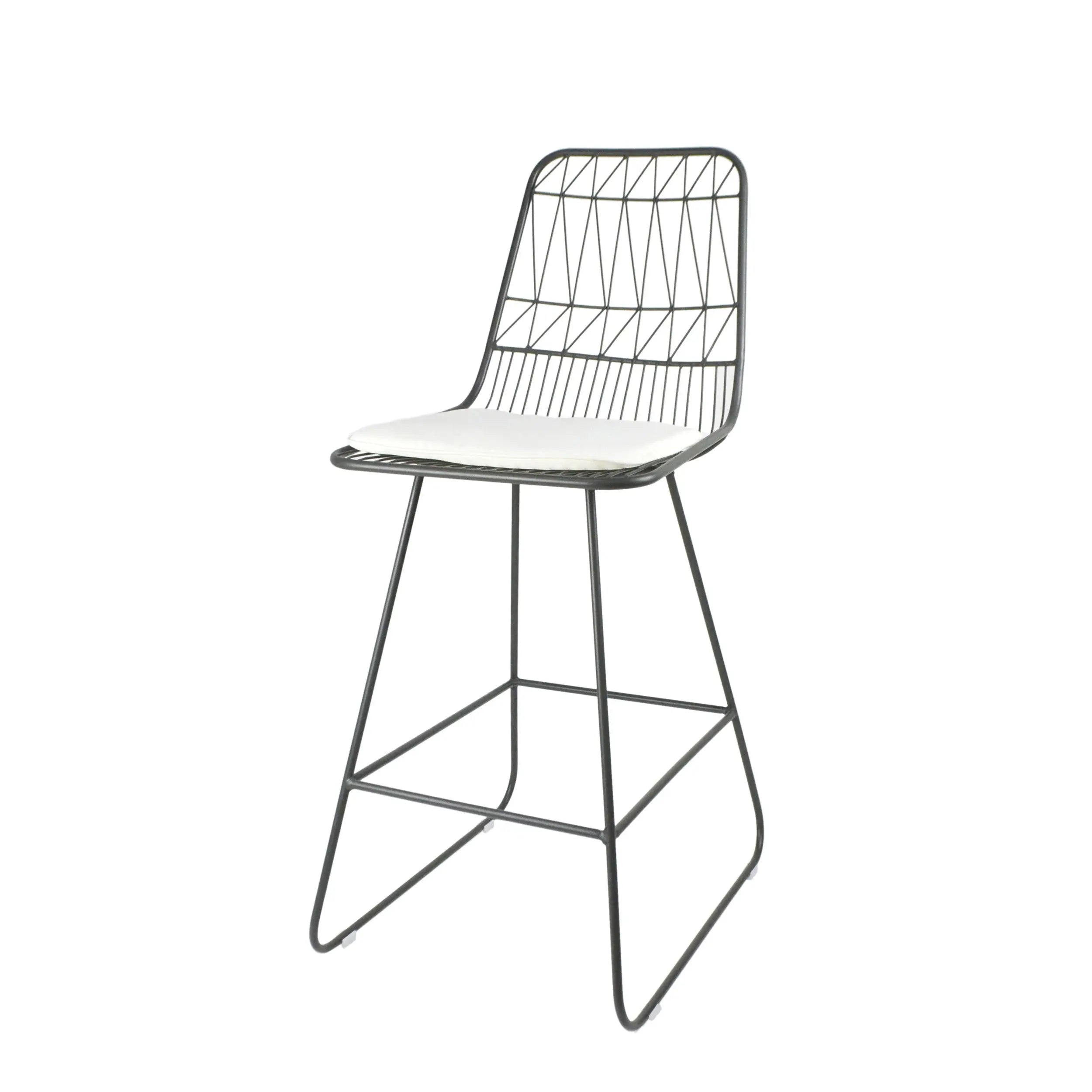 Set of Two 30" Gray Iron Outdoor Bar Height Chairs Homeroots Outdoor