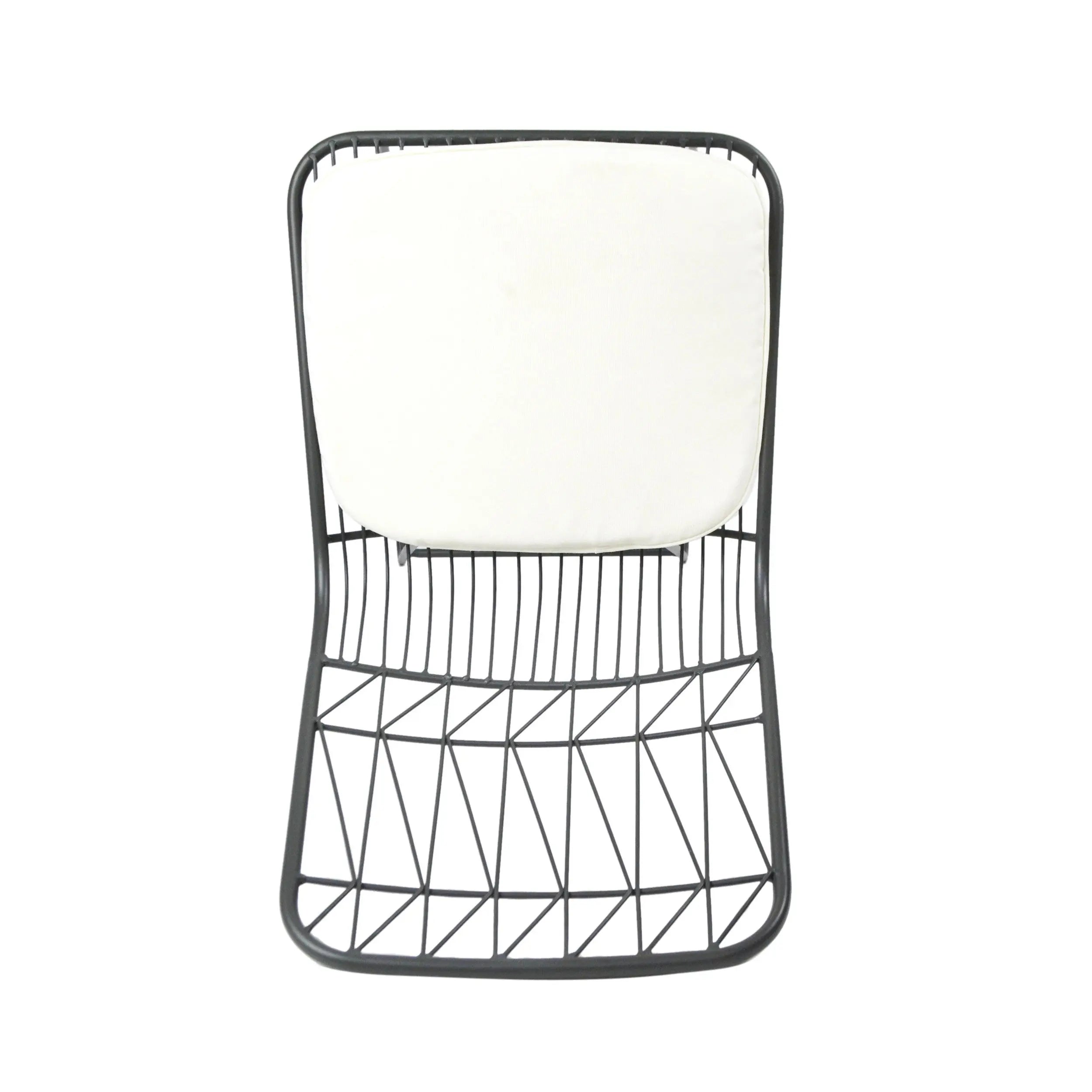 Set of Two 30" Gray Iron Outdoor Bar Height Chairs Homeroots Outdoor