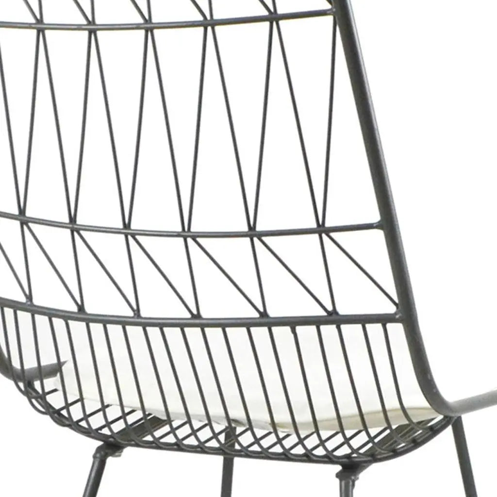 Set of Two 30" Gray Iron Outdoor Bar Height Chairs Homeroots Outdoor