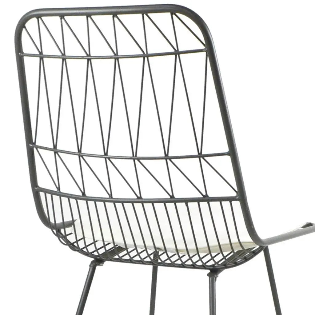 Set of Two 30" Gray Iron Outdoor Bar Height Chairs Homeroots Outdoor
