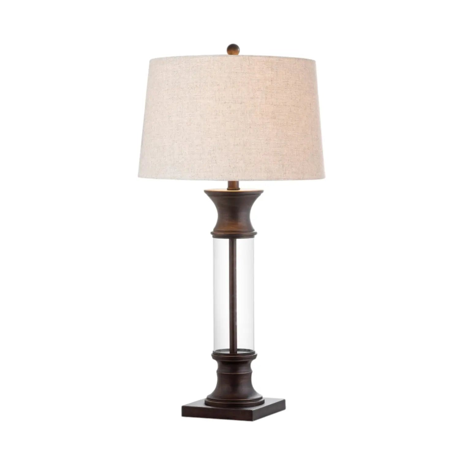 Set of Two 32" Bronze Novelty Table Lamps With Empire Shades Homeroots Lighting