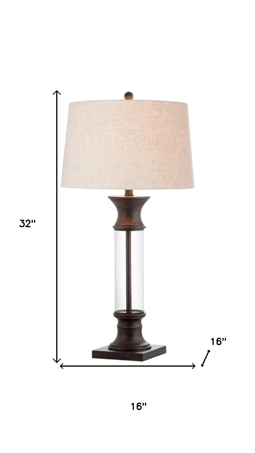 Set of Two 32" Bronze Novelty Table Lamps With Empire Shades Homeroots Lighting