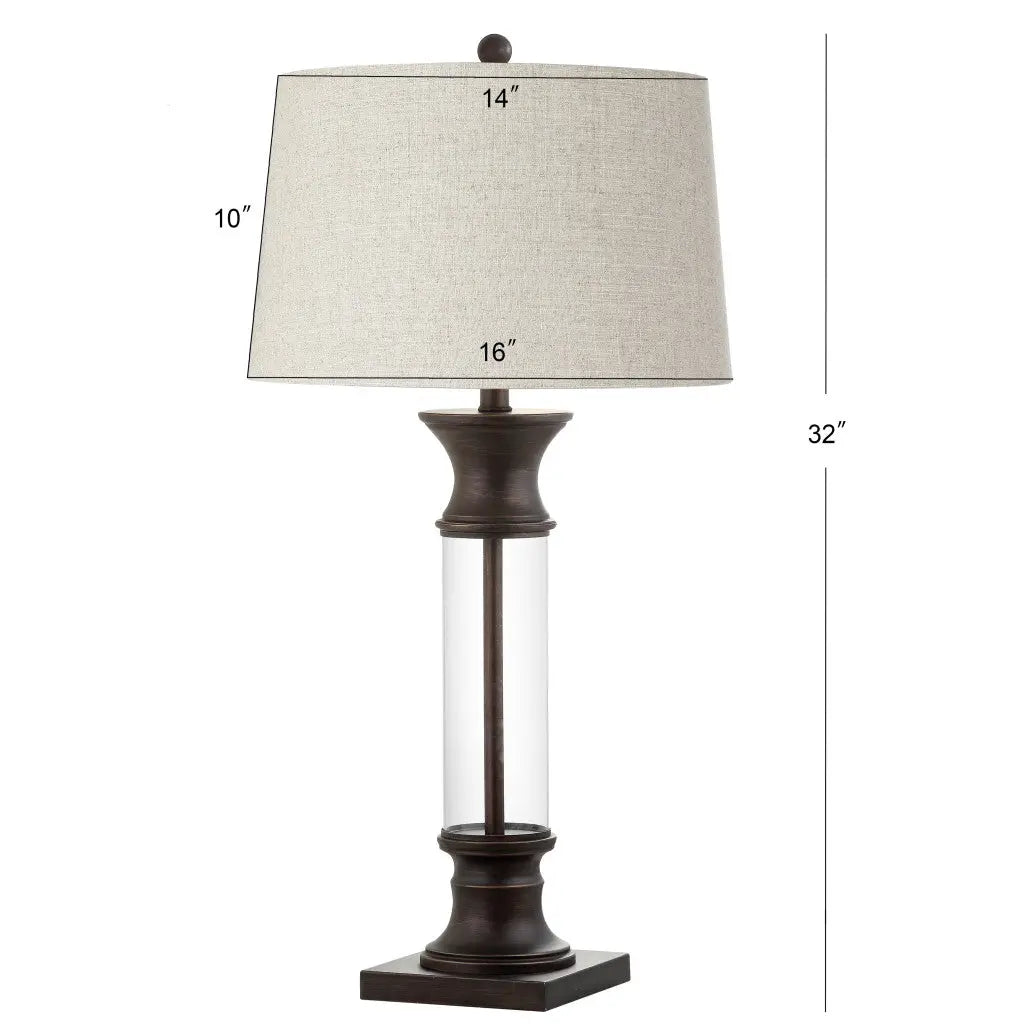 Set of Two 32" Bronze Novelty Table Lamps With Empire Shades Homeroots Lighting