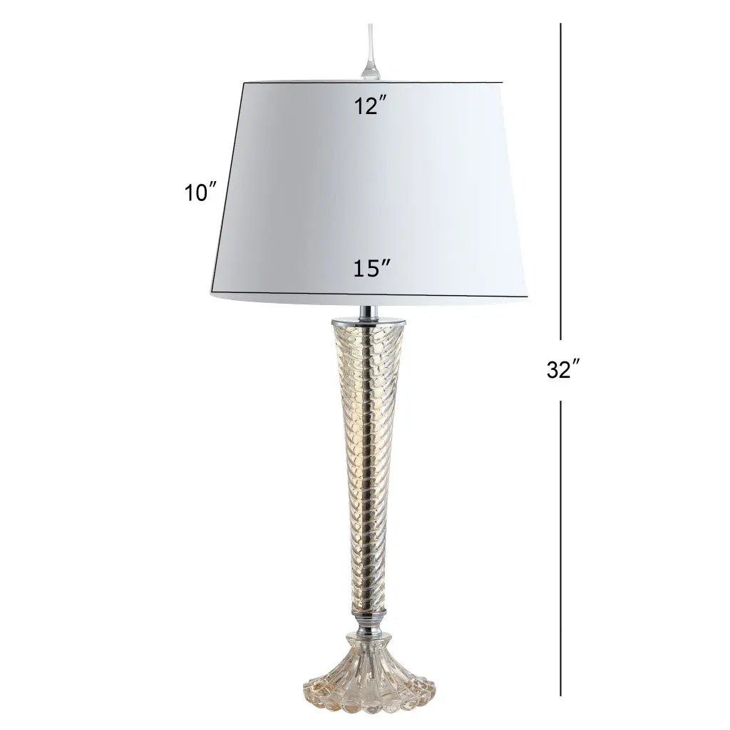 Set of Two 32" Champagne Urn Buffet Lamps With Globe Shades Homeroots Lighting