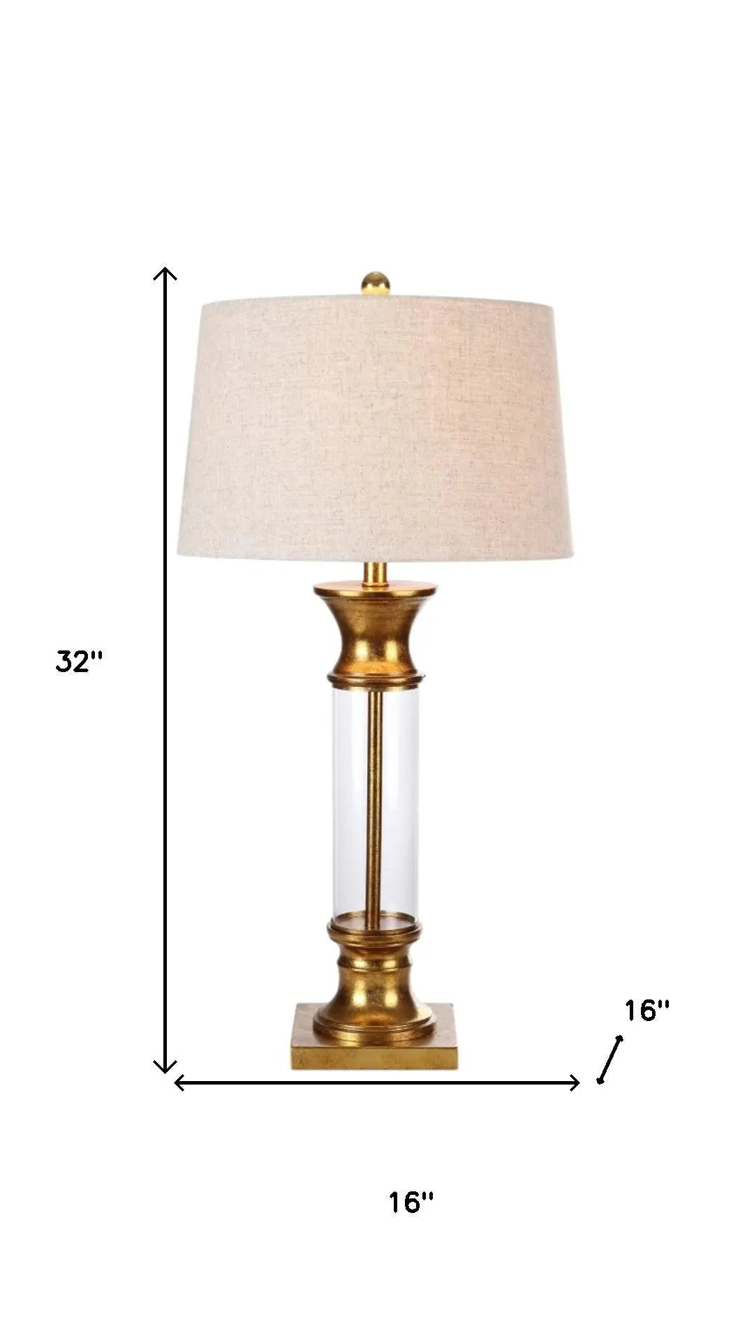 Set of Two 32" Gold Novelty Table Lamps With Drum Shades Homeroots Lighting