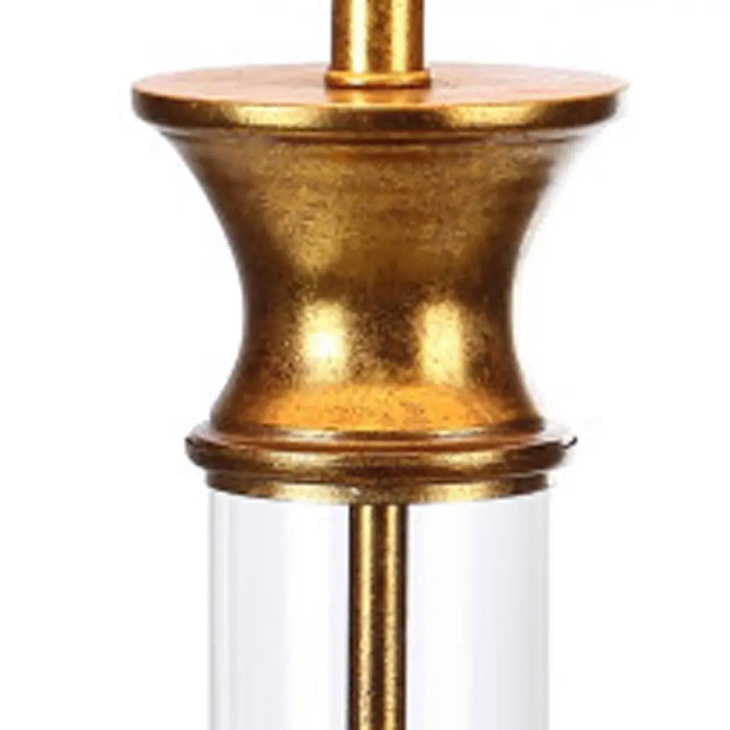 Set of Two 32" Gold Novelty Table Lamps With Drum Shades Homeroots Lighting