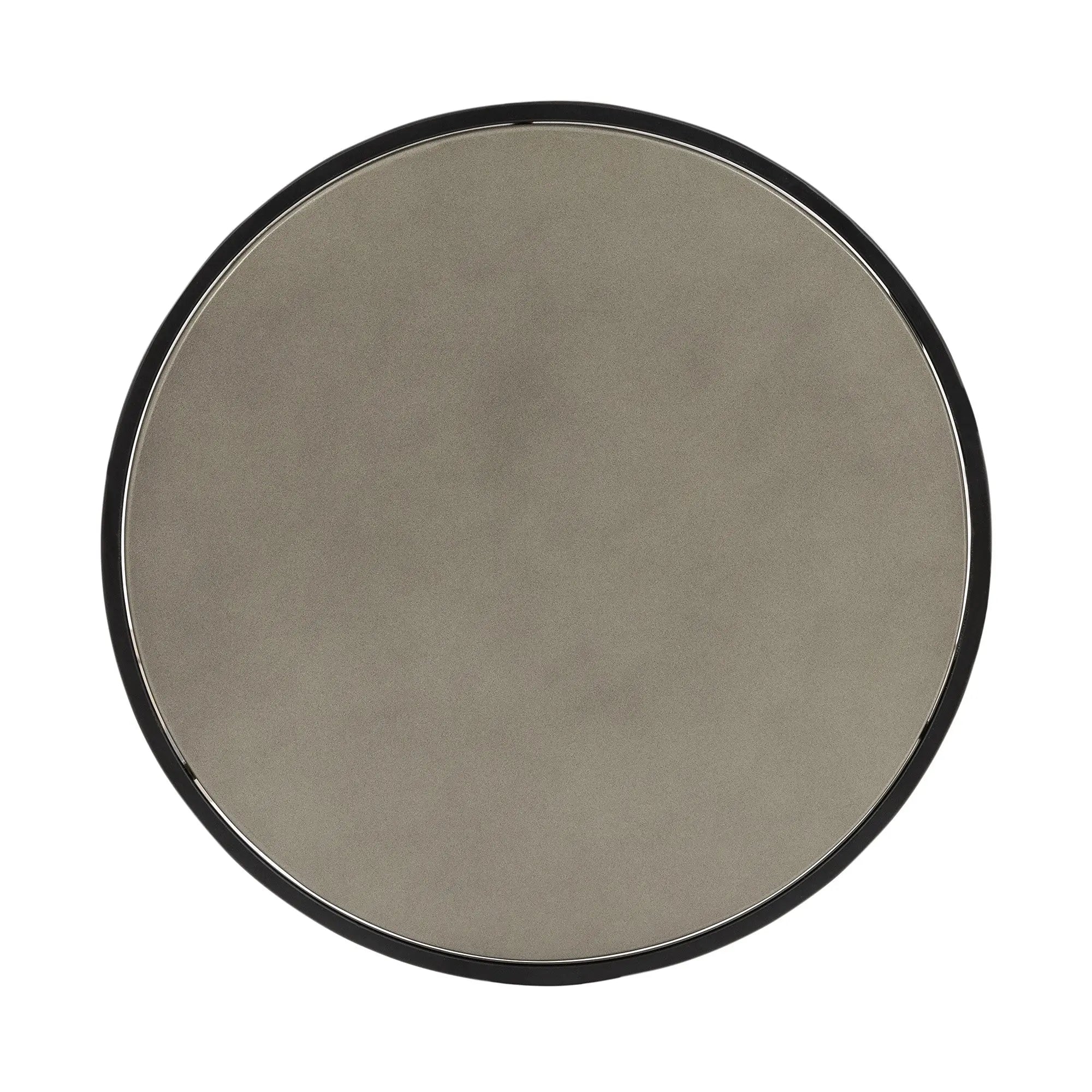Set of Two 32" Gray And Black Concrete And Metal Round Nested Coffee Tables Homeroots Living Room