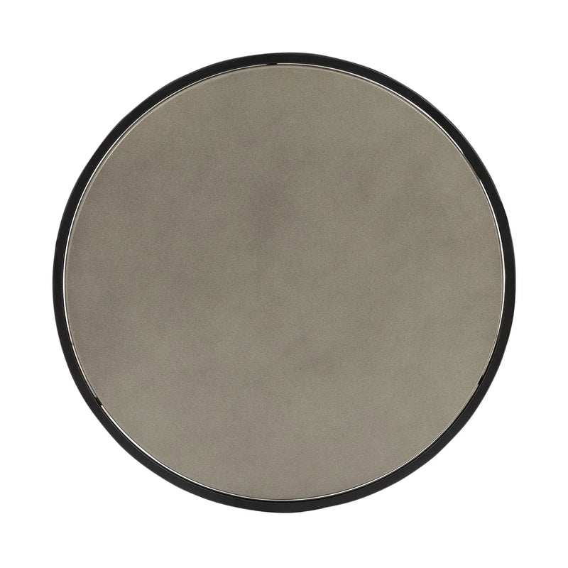Set of Two 32" Gray And Black Concrete And Metal Round Nested Coffee Tables Homeroots Living Room