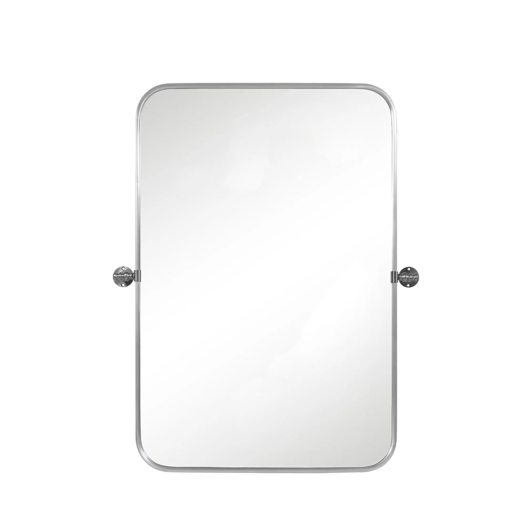 Set of Two 32" Silver Metal Framed Accent Mirrors Homeroots Bed & Bath