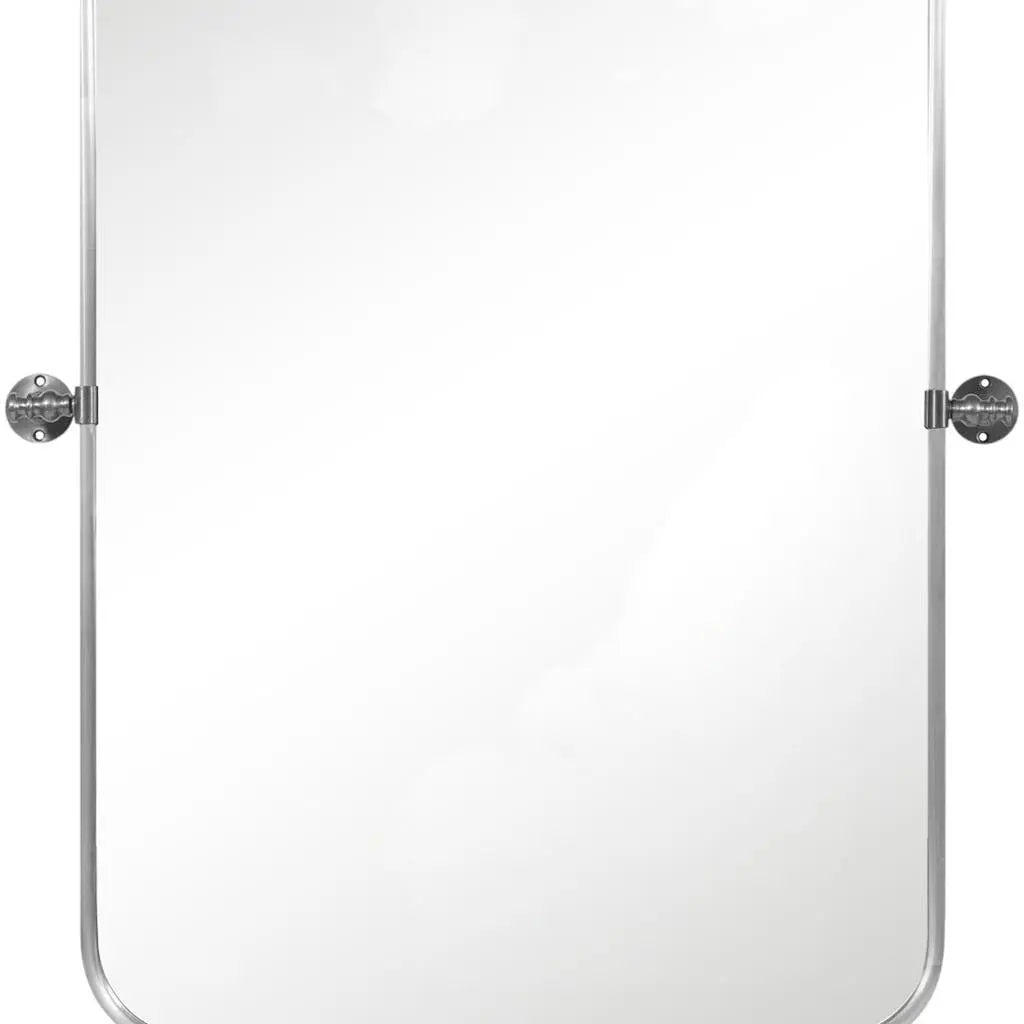 Set of Two 32" Silver Metal Framed Accent Mirrors Homeroots Bed & Bath