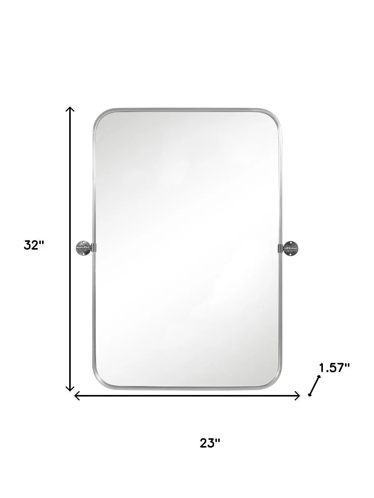 Set of Two 32" Silver Metal Framed Accent Mirrors Homeroots Bed & Bath