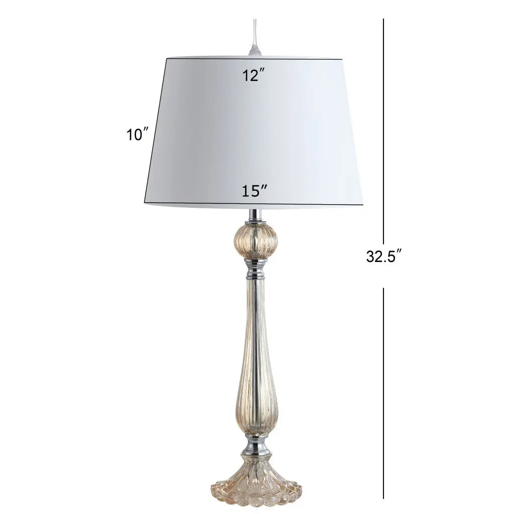 Set of Two 33" Champagne Novelty Table Lamps With Globe Shades Homeroots Lighting