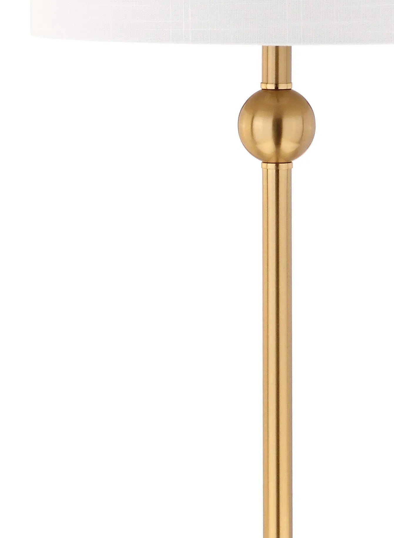 Set of Two 35" Clear And Brass Table Lamps With Drum Shades Homeroots Lighting