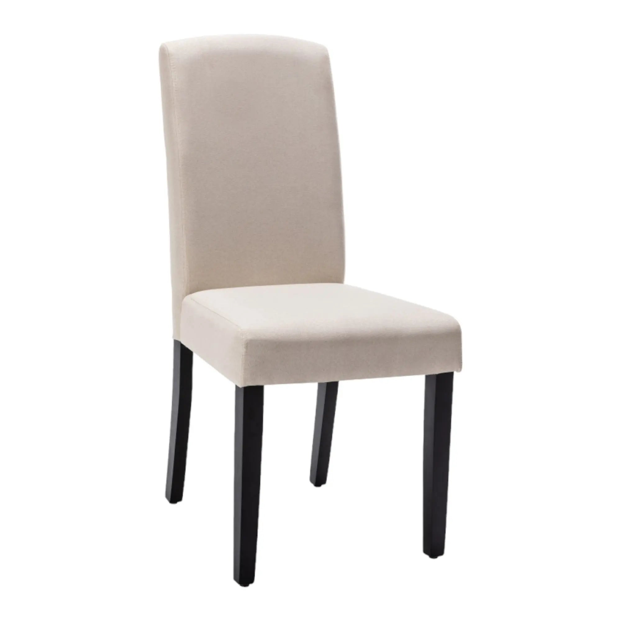 Set of Two Beige And Black Upholstered Polyester Dining Parsons Chairs Homeroots Kitchen & Dining
