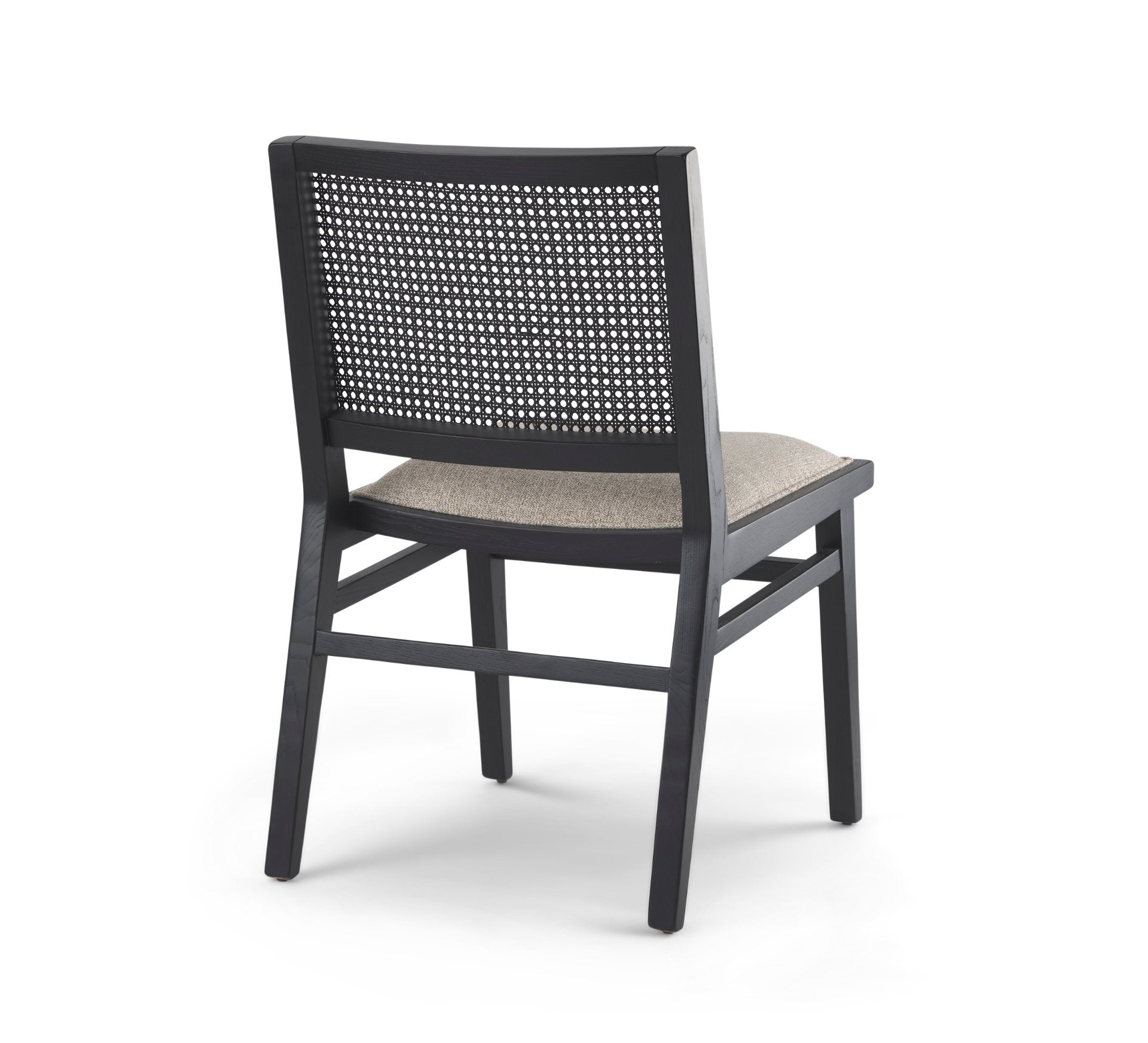 Set of Two Beige and Black Fabric Dining Side Chairs Homeroots Kitchen & Dining