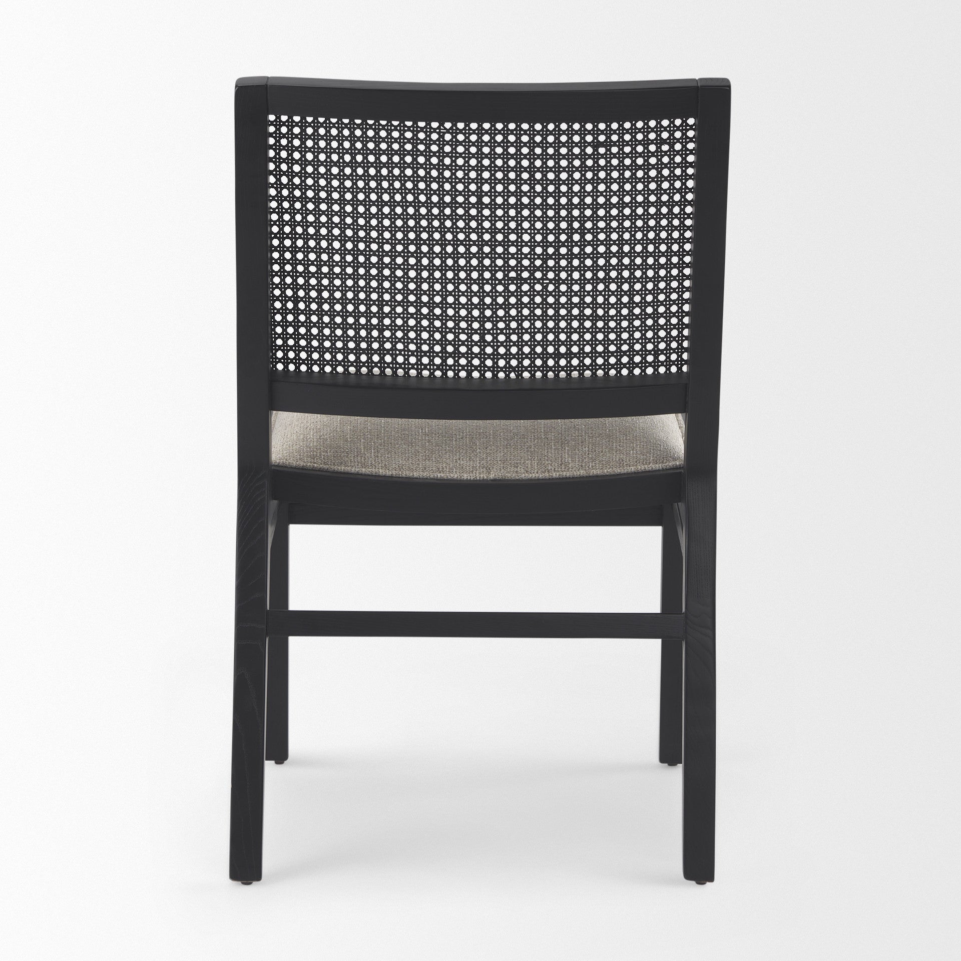 Set of Two Beige and Black Fabric Dining Side Chairs Homeroots Kitchen & Dining