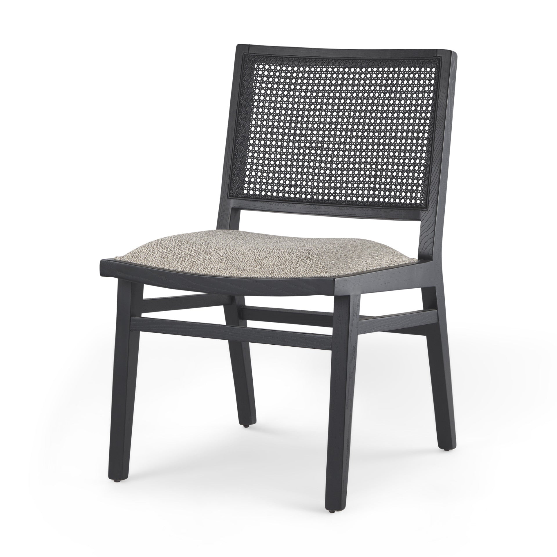 Set of Two Beige and Black Fabric Dining Side Chairs Homeroots Kitchen & Dining