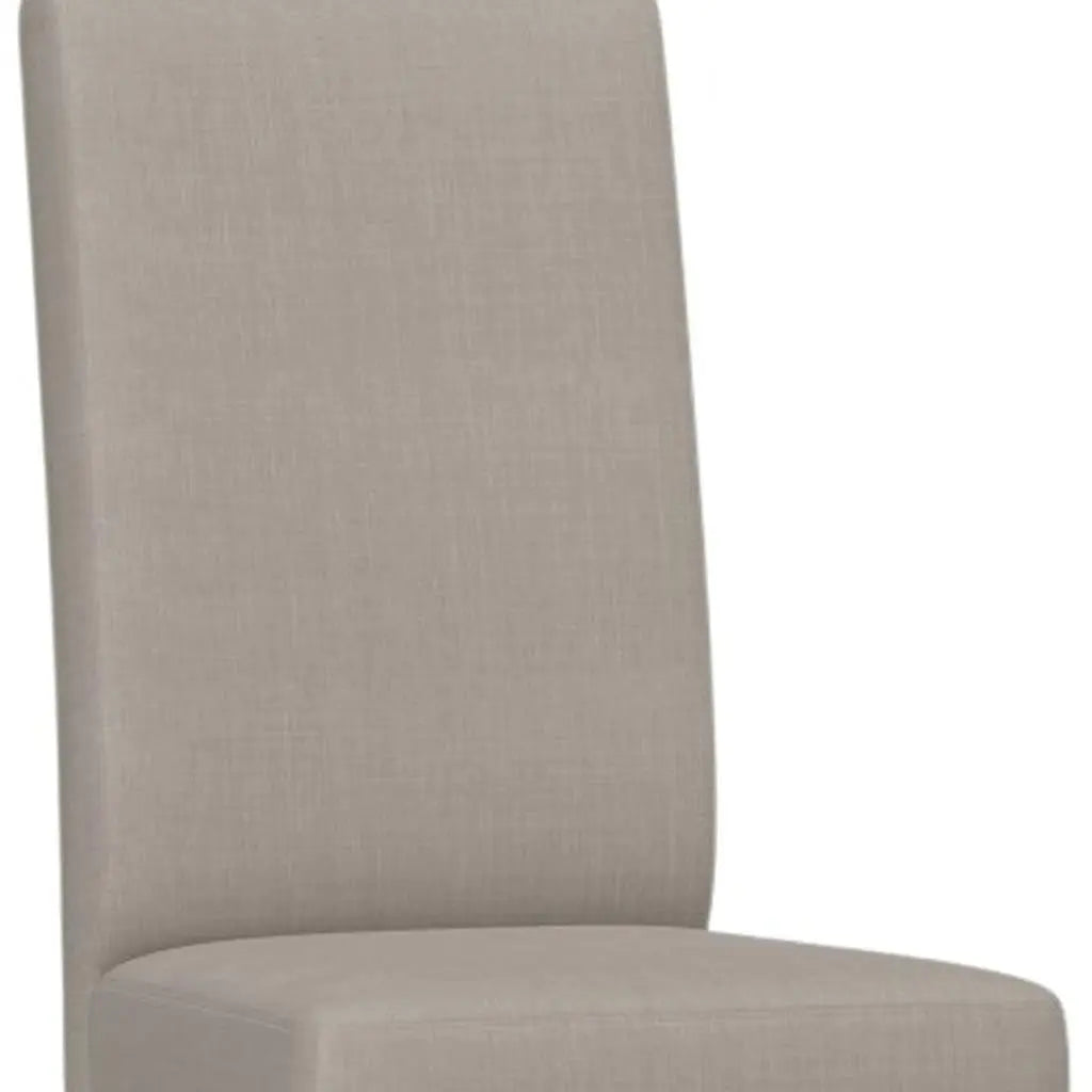 Set of Two Beige and Brown Wood Dining Parsons Chairs Homeroots Kitchen & Dining