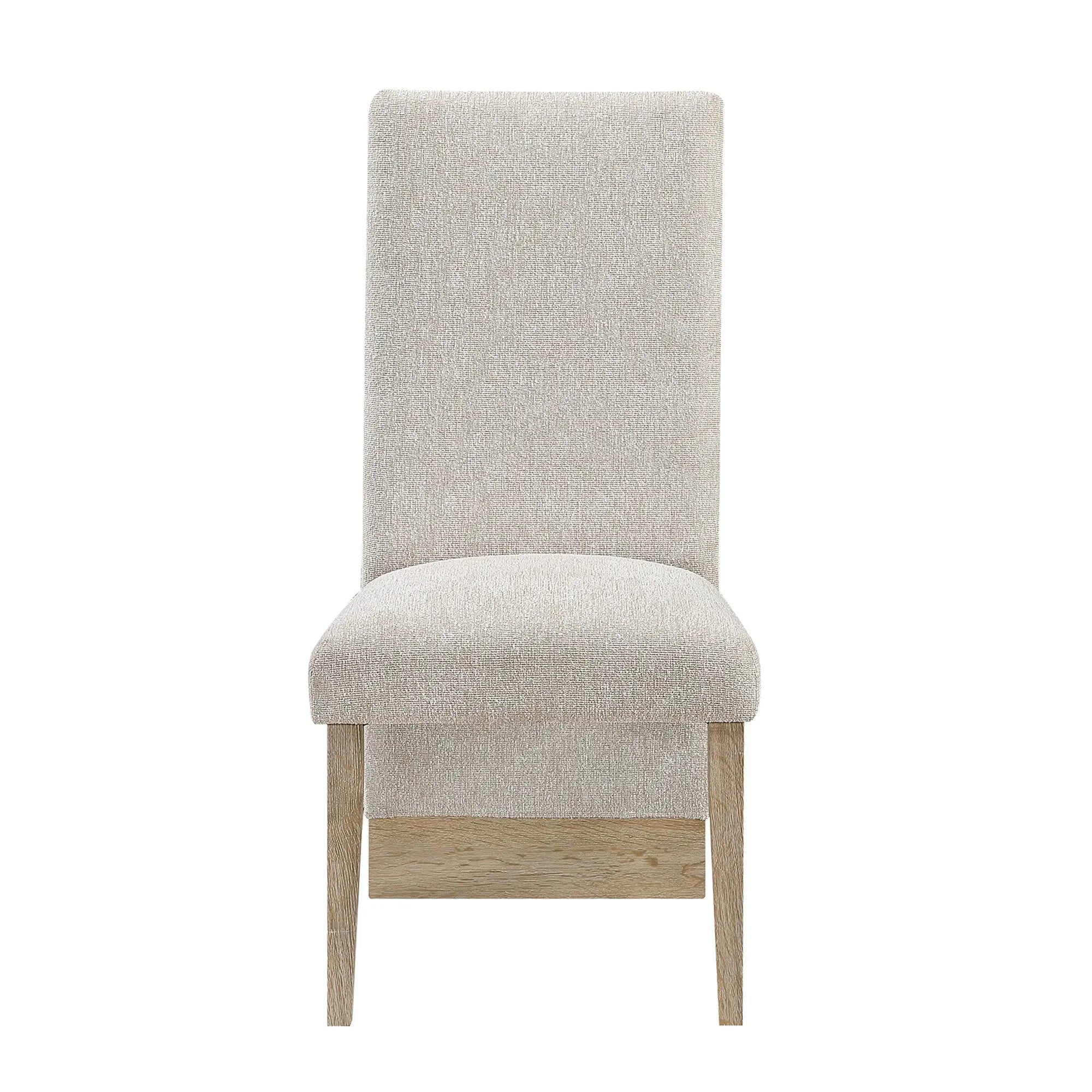 Set of Two Beige and Natural Upholstered Dining Side Chairs Homeroots Kitchen & Dining