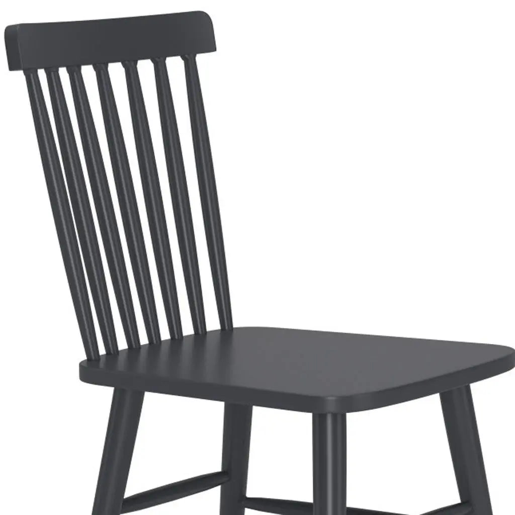 Set of Two Black Aluminum Slat Back Dining Side Chairs Homeroots