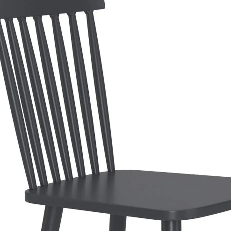 Set of Two Black Aluminum Slat Back Dining Side Chairs Homeroots