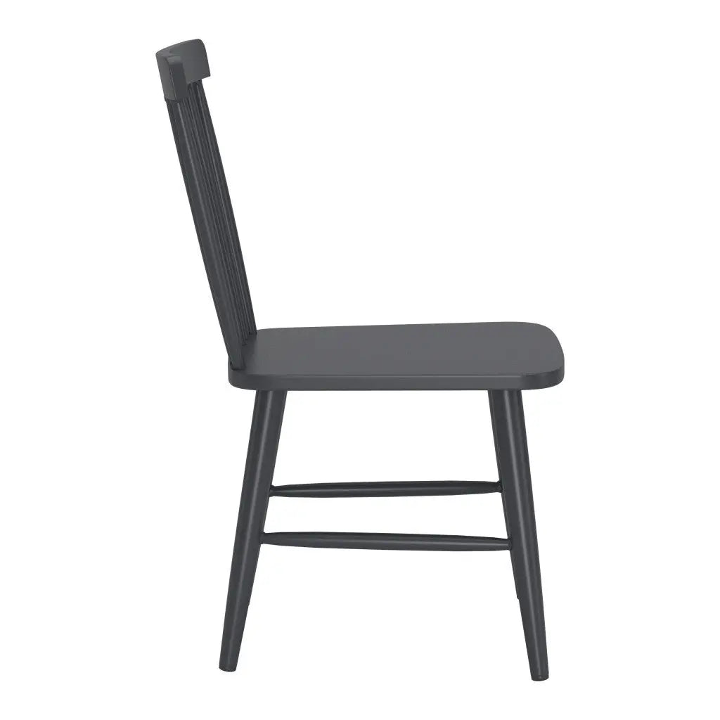 Set of Two Black Aluminum Slat Back Dining Side Chairs Homeroots
