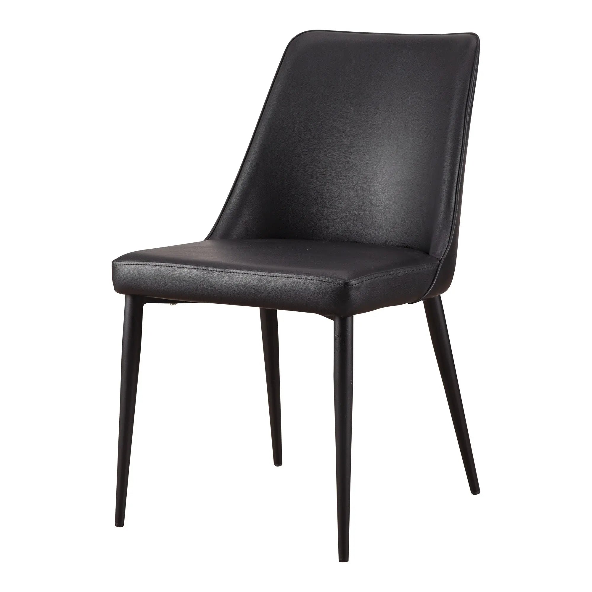 Set of Two Black Faux Leather Dining Side Chairs Homeroots Kitchen & Dining