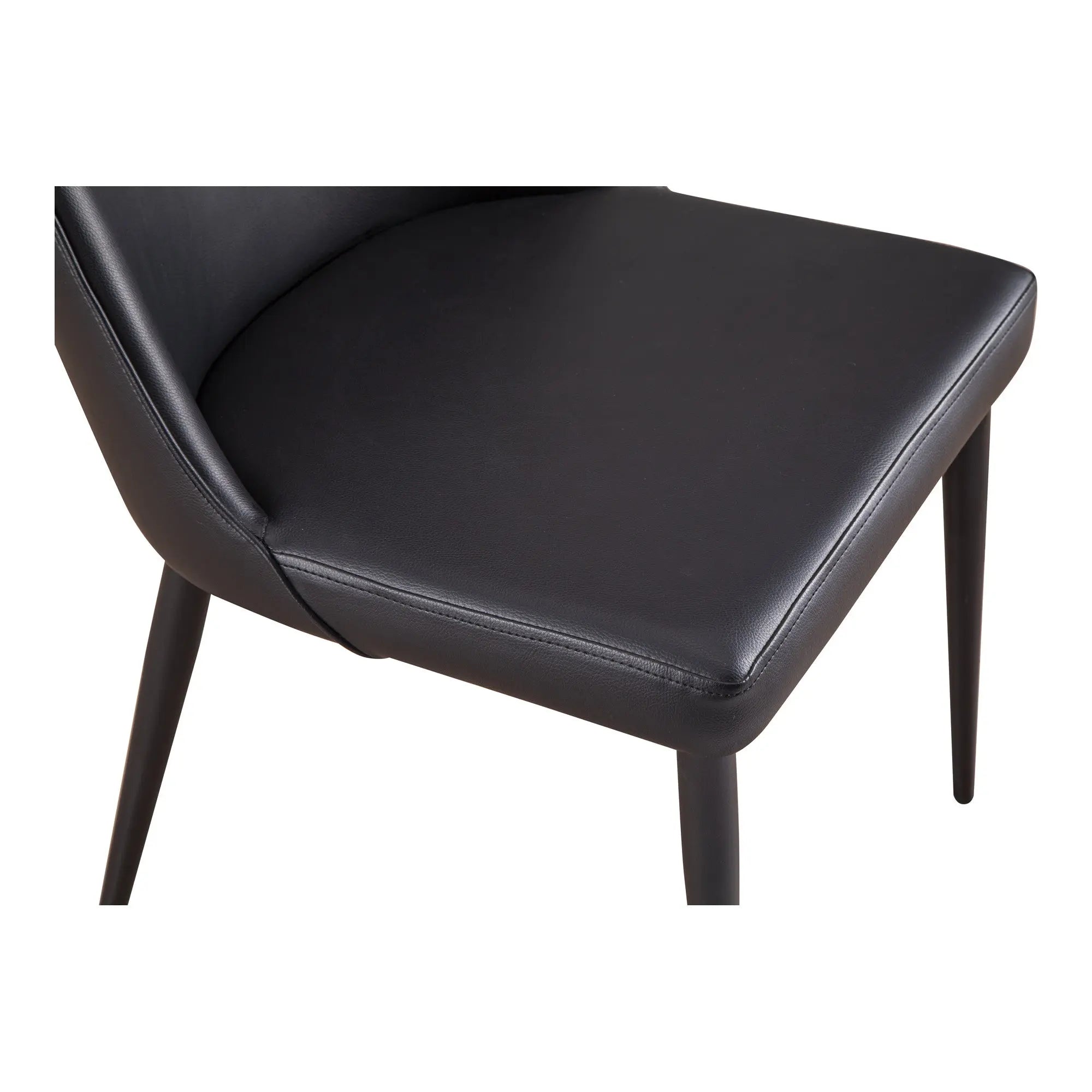 Set of Two Black Faux Leather Dining Side Chairs Homeroots Kitchen & Dining