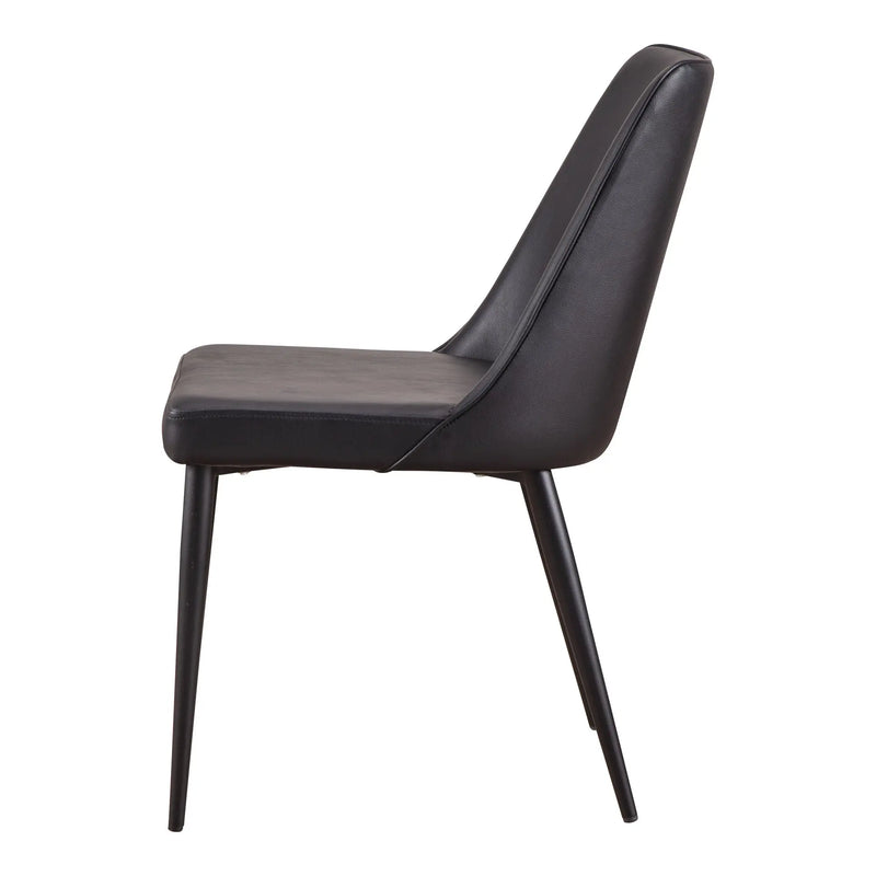 Set of Two Black Faux Leather Dining Side Chairs Homeroots Kitchen & Dining