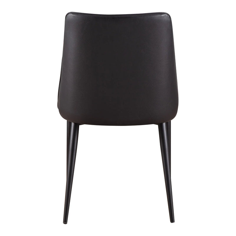 Set of Two Black Faux Leather Dining Side Chairs Homeroots Kitchen & Dining