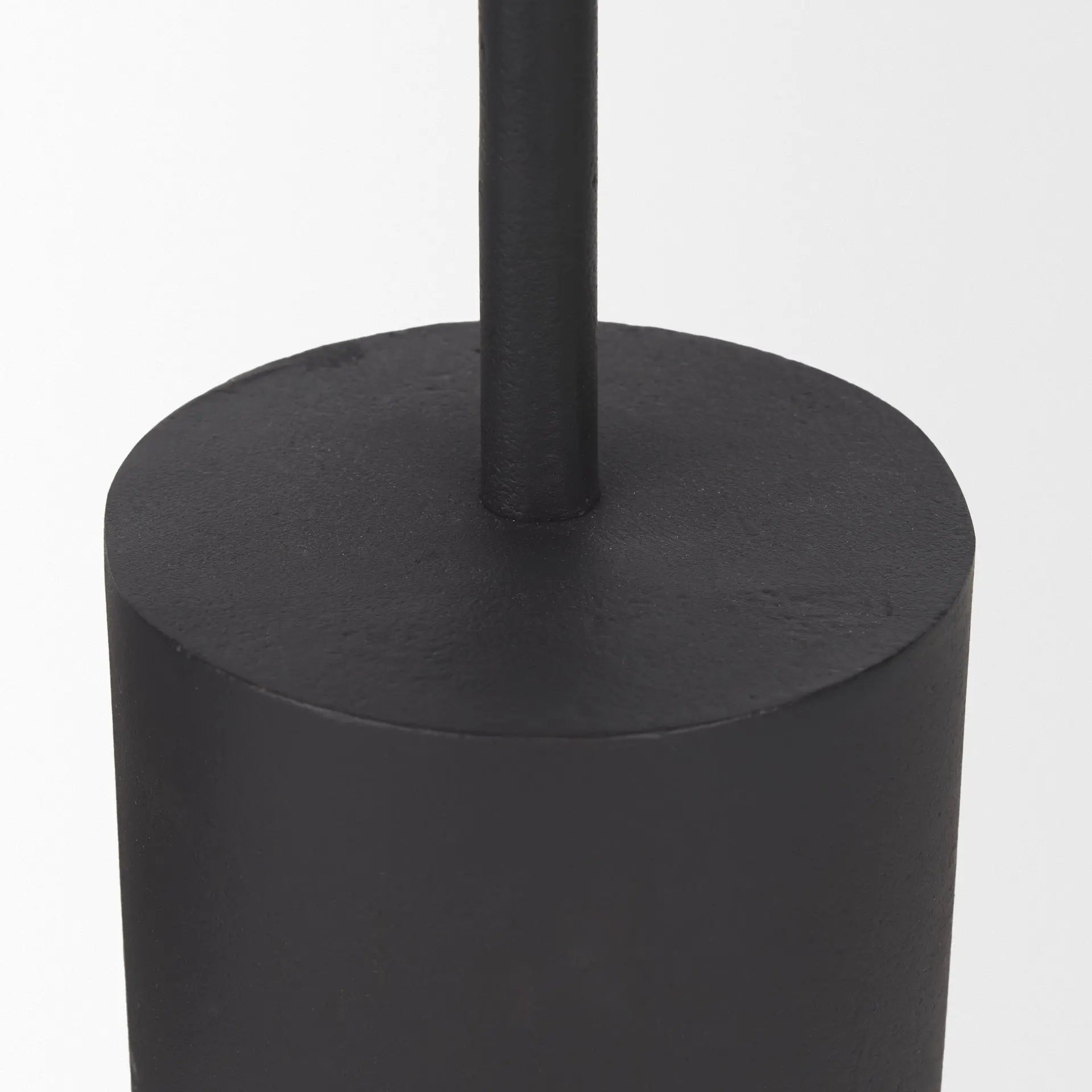Set of Two Black Metal Floor Taper Candlesticks Homeroots Home Decor