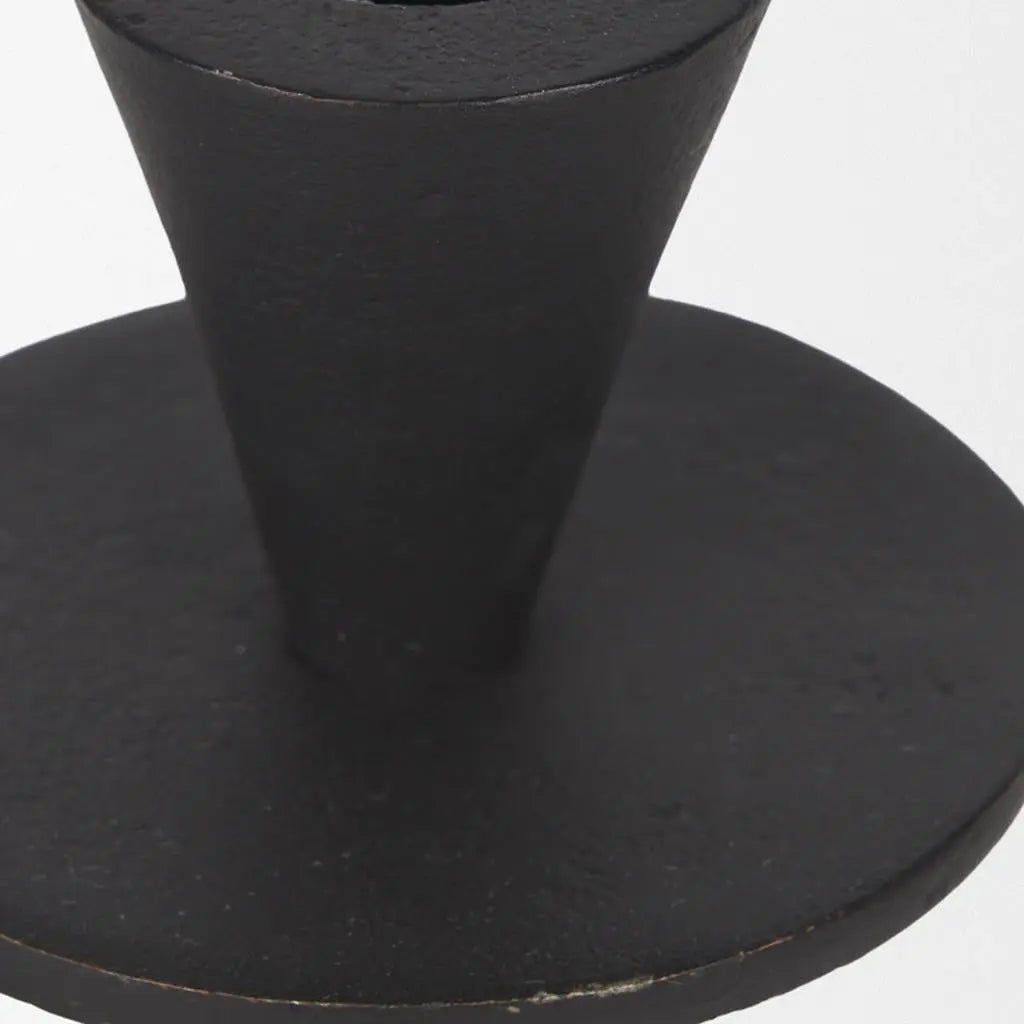 Set of Two Black Metal Floor Taper Candlesticks Homeroots Home Decor