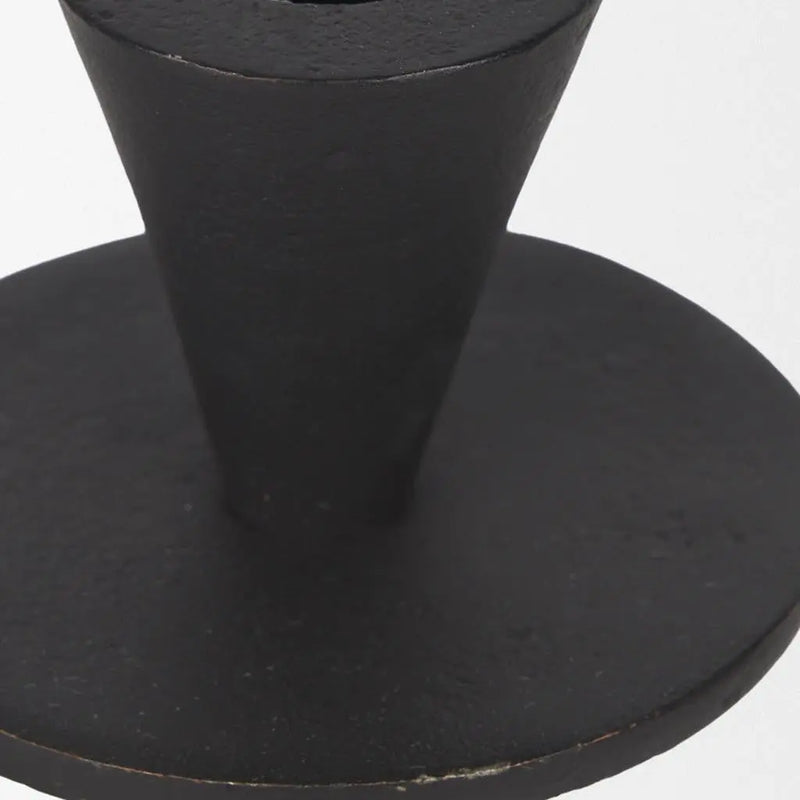 Set of Two Black Metal Floor Taper Candlesticks Homeroots Home Decor
