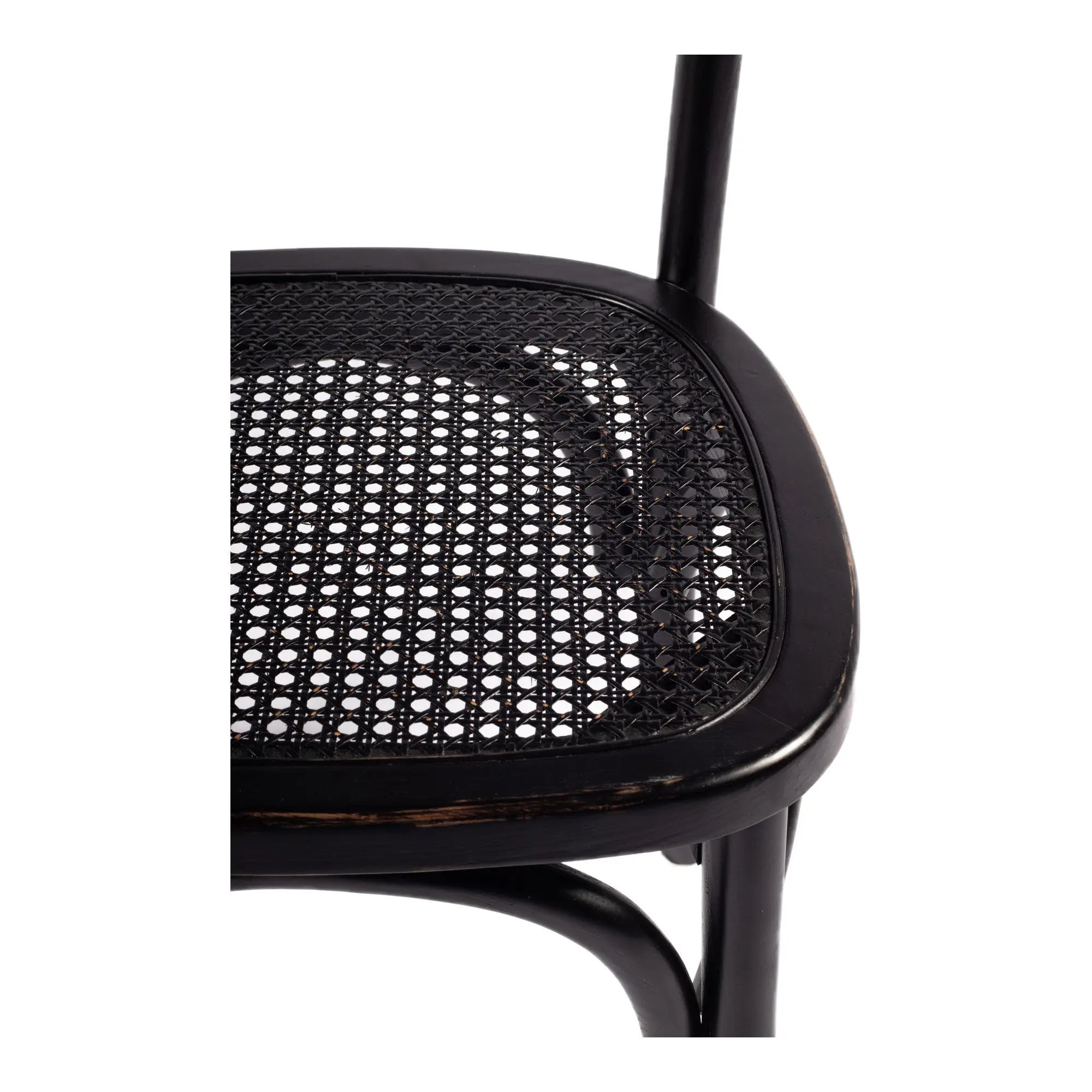 Set of Two Black Rattan Open Back Dining Side Chairs Homeroots Kitchen & Dining