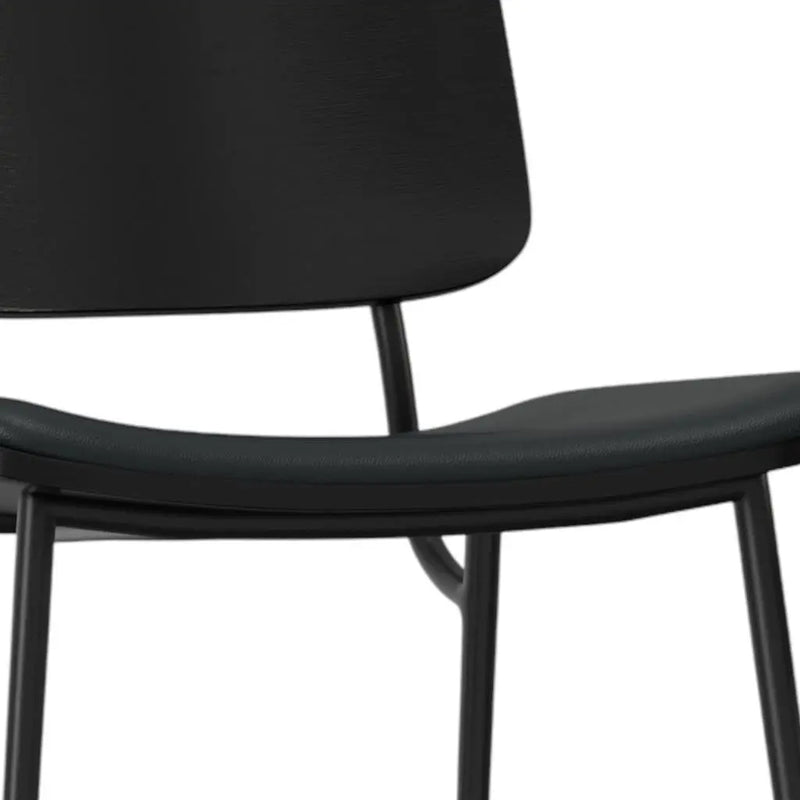 Set of Two Black Solid Wood Dining Parsons Chairs Homeroots Kitchen & Dining