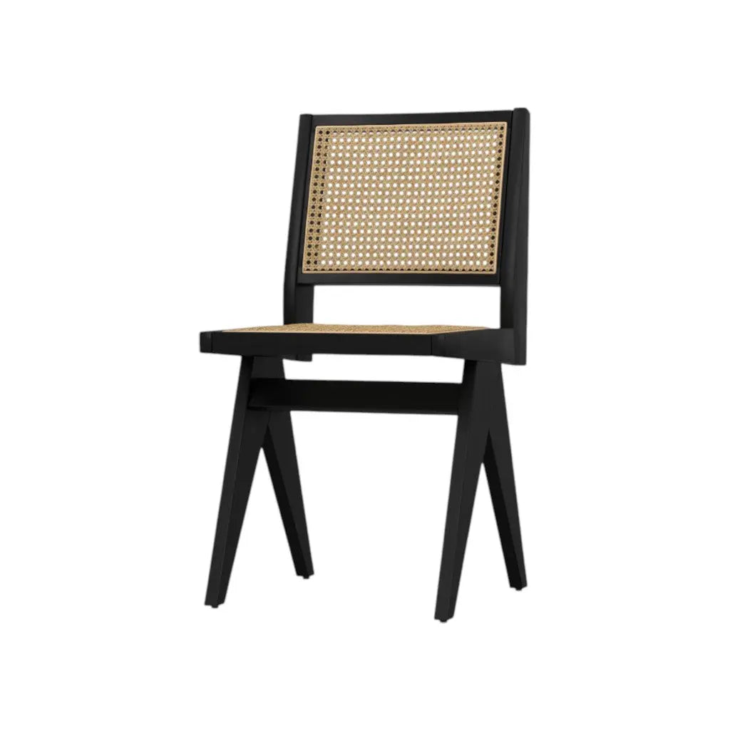 Set of Two Black Solid Wood Dining Parsons Chairs Homeroots Kitchen & Dining