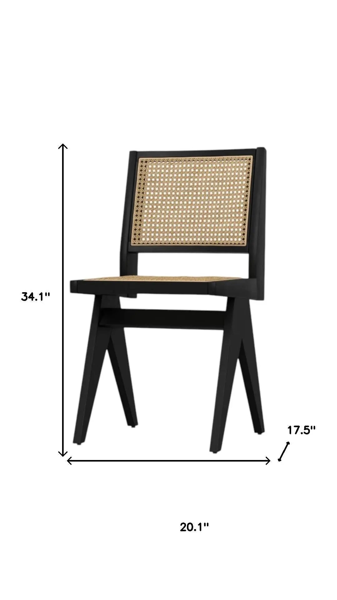 Set of Two Black Solid Wood Dining Parsons Chairs Homeroots Kitchen & Dining