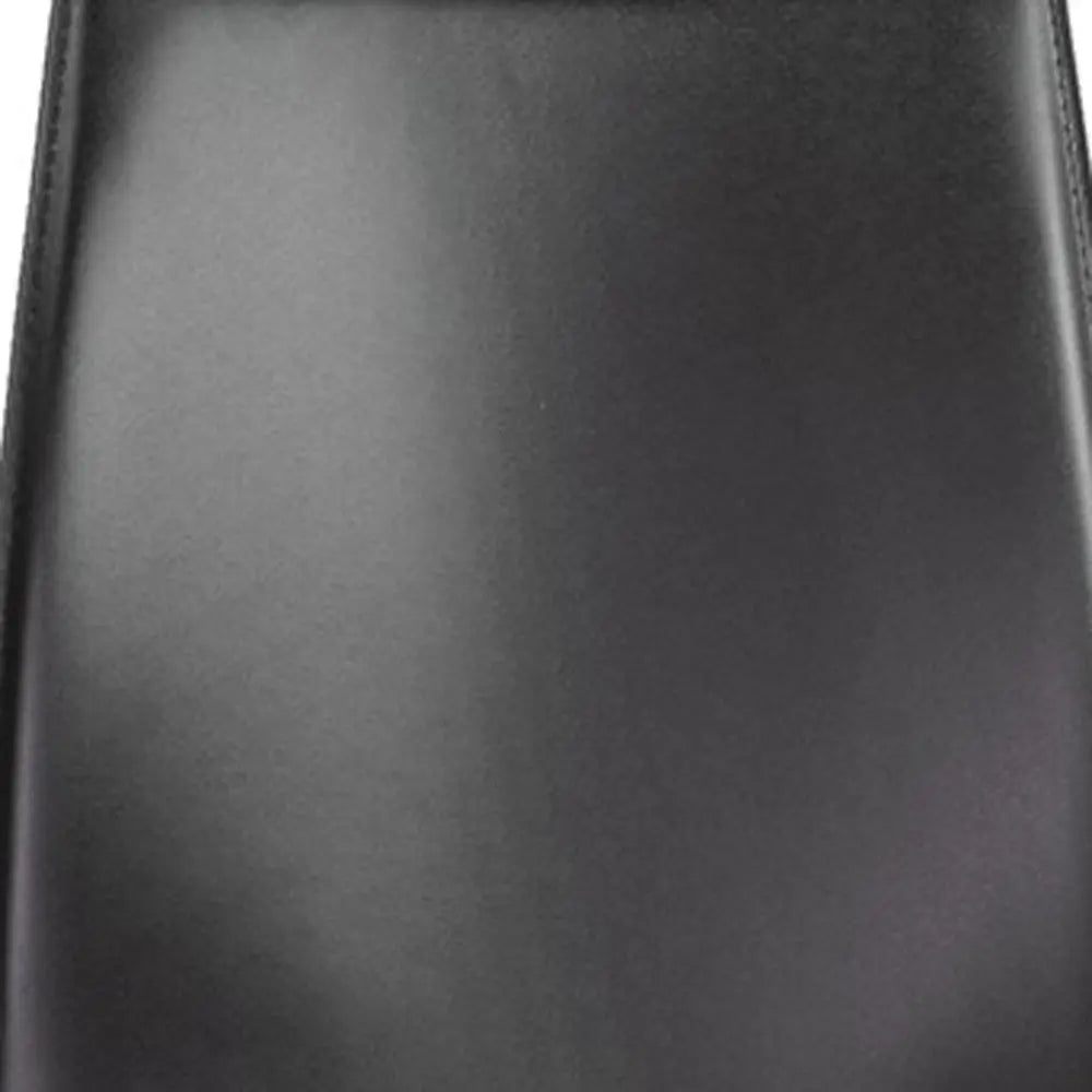 Set of Two Black Upholstered Faux Leather Dining Side Chairs Homeroots Kitchen & Dining