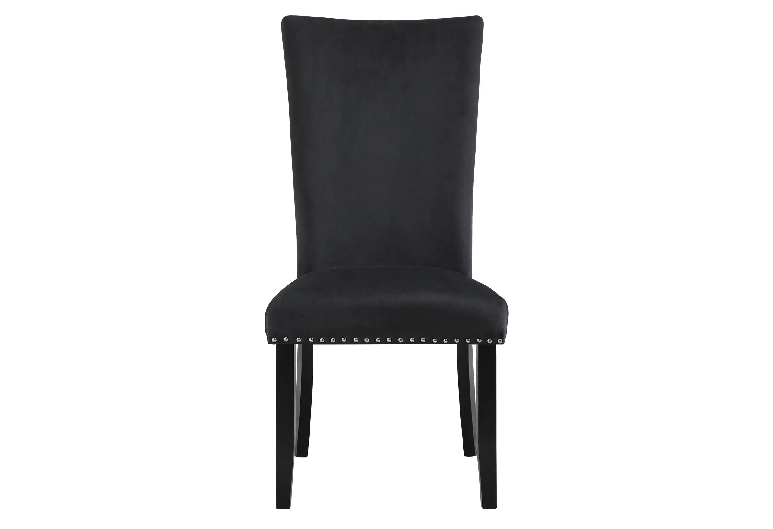 Set of Two Black Upholstered Velvet Dining Side Chairs Homeroots Kitchen & Dining
