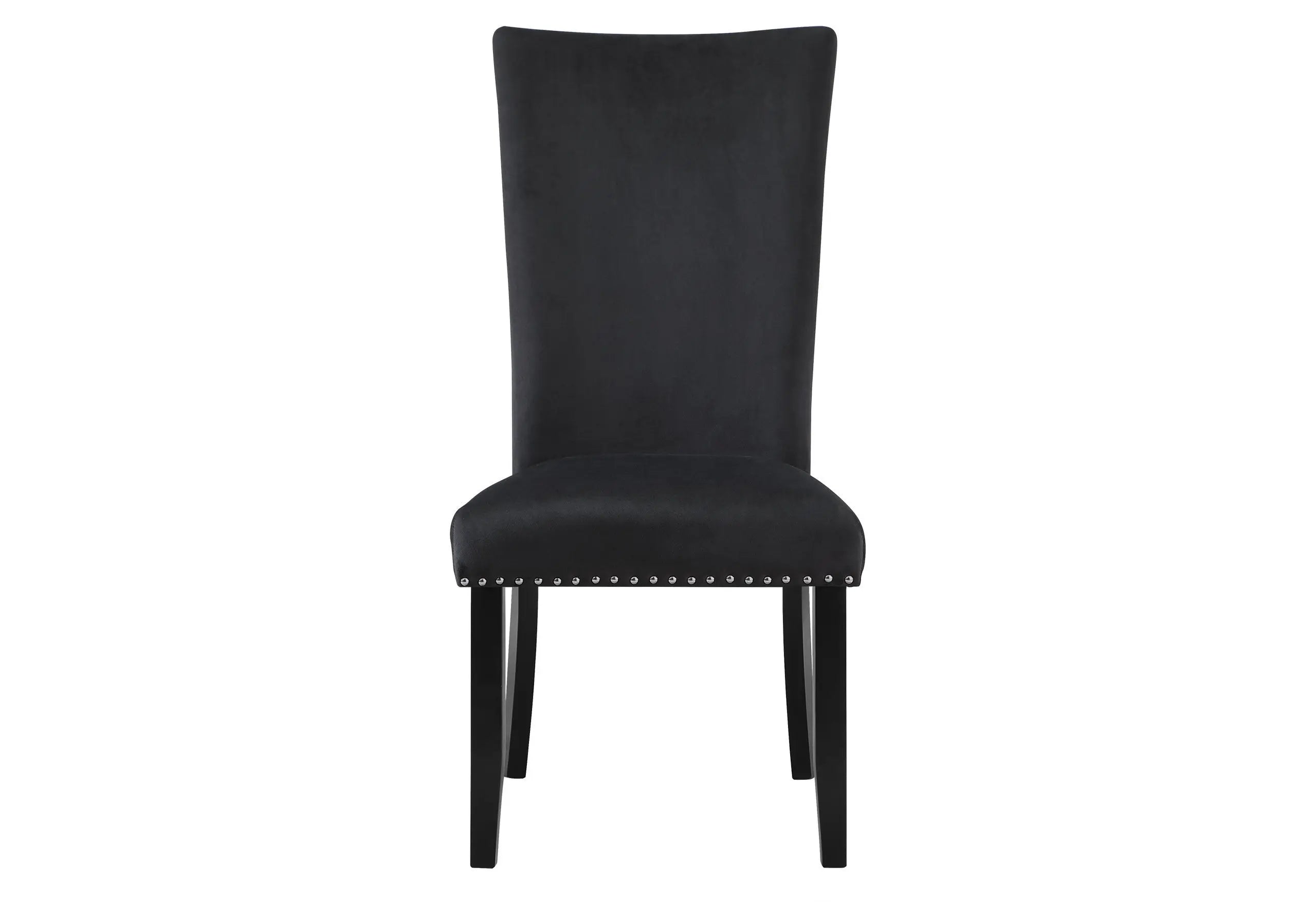 Set of Two Black Upholstered Velvet Dining Side Chairs Homeroots Kitchen & Dining